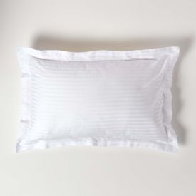 White Egyptian Cotton Satin Stripe Oxford Pillowcase 330 TC 