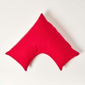 Red Egyptian Cotton V Shaped Pillowcase 200 TC 
