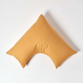 Mustard Yellow Egyptian Cotton V Shaped Pillowcase 200 TC 