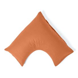 Burnt Orange Linen V Shaped Pillowcase