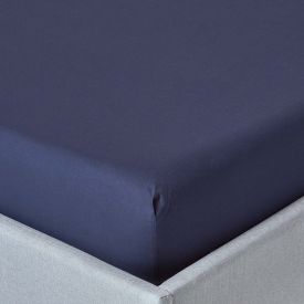 Navy Blue Egyptian Cotton Deep Fitted Sheet 200 TC
