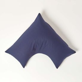 Navy Blue Egyptian Cotton V Shaped Pillowcase 200 TC