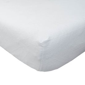 White Brushed Cotton Fitted Sheet 100% Cotton Luxury Flannelette