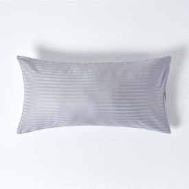 Grey Egyptian Cotton Satin Stripe Housewife Pillowcase, King Size
