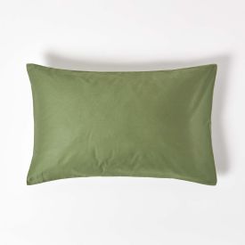 Moss Green Organic Cotton Housewife Pillowcase 400 TC, Standard 