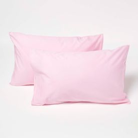 Pink Cotton Kids Pillowcases 40 x 60 cm 200 Thread Count, 2 Pack 
