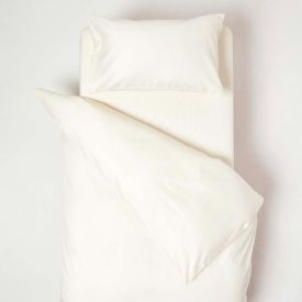 Cream Organic Cotton Cot Bed Duvet Cover Set 400 Thread Count