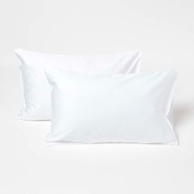 White Organic Cotton Kids Pillowcases 40 x 60 cm 400 Thread Count, 2 Pack
