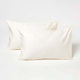 Cream Organic Cotton Kids Pillowcases 40 x 60 cm 400 Thread Count, 2 Pack