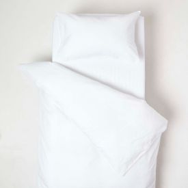 White Linen Cot Bed Duvet Cover Set 120 x 150 cm