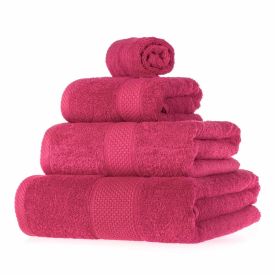 Turkish Cotton Raspberry Bath Towel Set