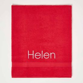 Turkish Cotton Red Personalised Embroidered Towel