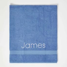 Turkish Cotton Royal Blue Personalised Embroidered Towel
