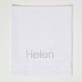 Turkish Cotton White Personalised Embroidered Towel