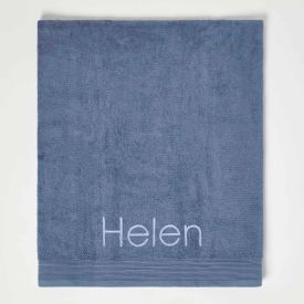 Supreme Denim Blue Egyptian Cotton Personalised Embroidered Towel 700 GSM