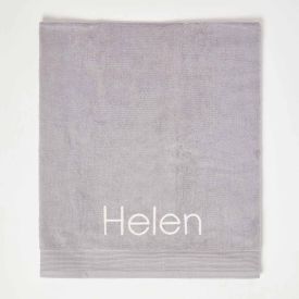 Supreme Dove Grey Egyptian Cotton Personalised Embroidered Towel 700 GSM