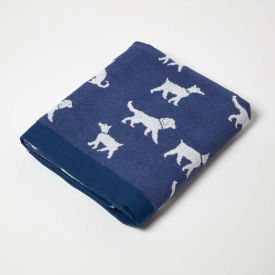 Navy Dog Pattern 100% Cotton Towel