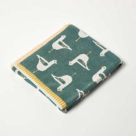 Green Seagull Pattern 100% Cotton Hand Towel