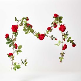 Red Artificial Rose Flower Garland, 180 cm