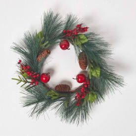 Red Apple and Berries Christmas Wreath