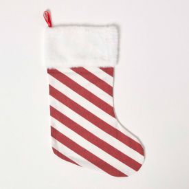 Red and White Candy Stripe Christmas Stocking