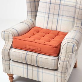 Cotton Armchair Booster Cushion Terracotta 