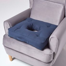 Cotton Comfort Armchair Booster Cushion Navy Blue