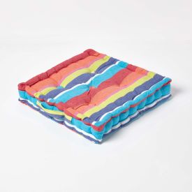 Cotton Multicoloured Stripe Floor Cushion