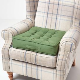 Forest Green Cotton Armchair Booster Cushion