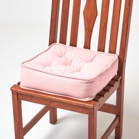 Pink Cotton Dining Booster Cushion