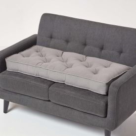 Charcoal Grey Cotton 2 Seater Booster Cushion