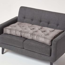 Grey Faux Suede 2 Seater Booster Cushion