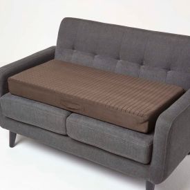 Brown Suede Orthopaedic Foam 2 Seater Booster Cushion