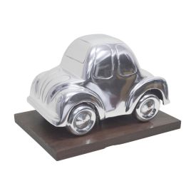 Designer Solid Metal VW Beetle Oldtimer Classic Silver Table Top