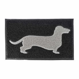 Grey Dog Silhouette 100% Recycled Rubber Non-Slip Doormat 