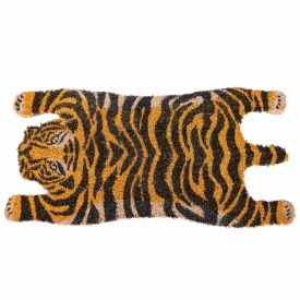 Tiger Shaped Coir Animal Print Non-Slip Doormat
