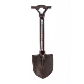 Brown Wall Mounted Cast Iron Garden Spade Thermometer