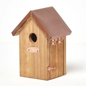 Real Wood Bird Box House with Copper Roof