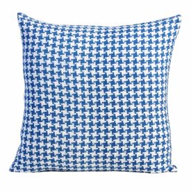 Houndstooth 100% Cotton Cushion Cover Blue, 60 x 60 cm