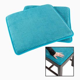 Memory Foam Cobalt Blue Seat Pads with Non-Slip Backing, Set of 2
