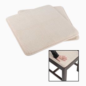 Memory Foam Off White Seat Pads with Non-Slip Backing, Set of 2