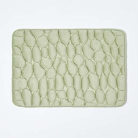 Memory Foam Pebble Design Sage Green Shower Mat