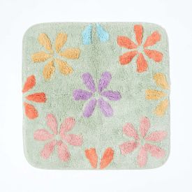 Floral Multi Colour Cotton Shower Mat