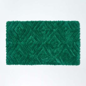 Ikat Pattern Emerald Green Bath Mat