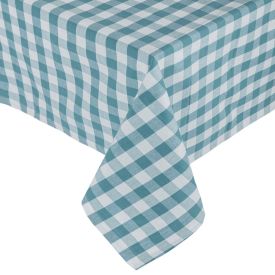 Blue Block Check Tablecloth