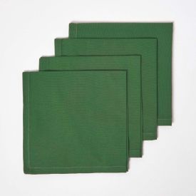Christmas Dark Green Cotton Fabric 4 Napkins Set