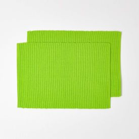Cotton Plain Lime Green Pack of 2 Placemats