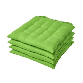 Lime Green Plain Seat Pad with Button Straps 100% Cotton 40 x 40 cm