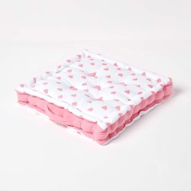 Cotton Pink Hearts Floor Cushion