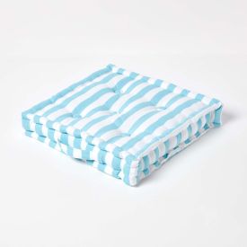 Cotton Blue Thick Stripe Floor Cushion